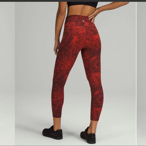 Lululemon Wunder Train High-Rise Tight 25"‎ Red Black size 0 XS NEW leggings - Picture 5 of 14